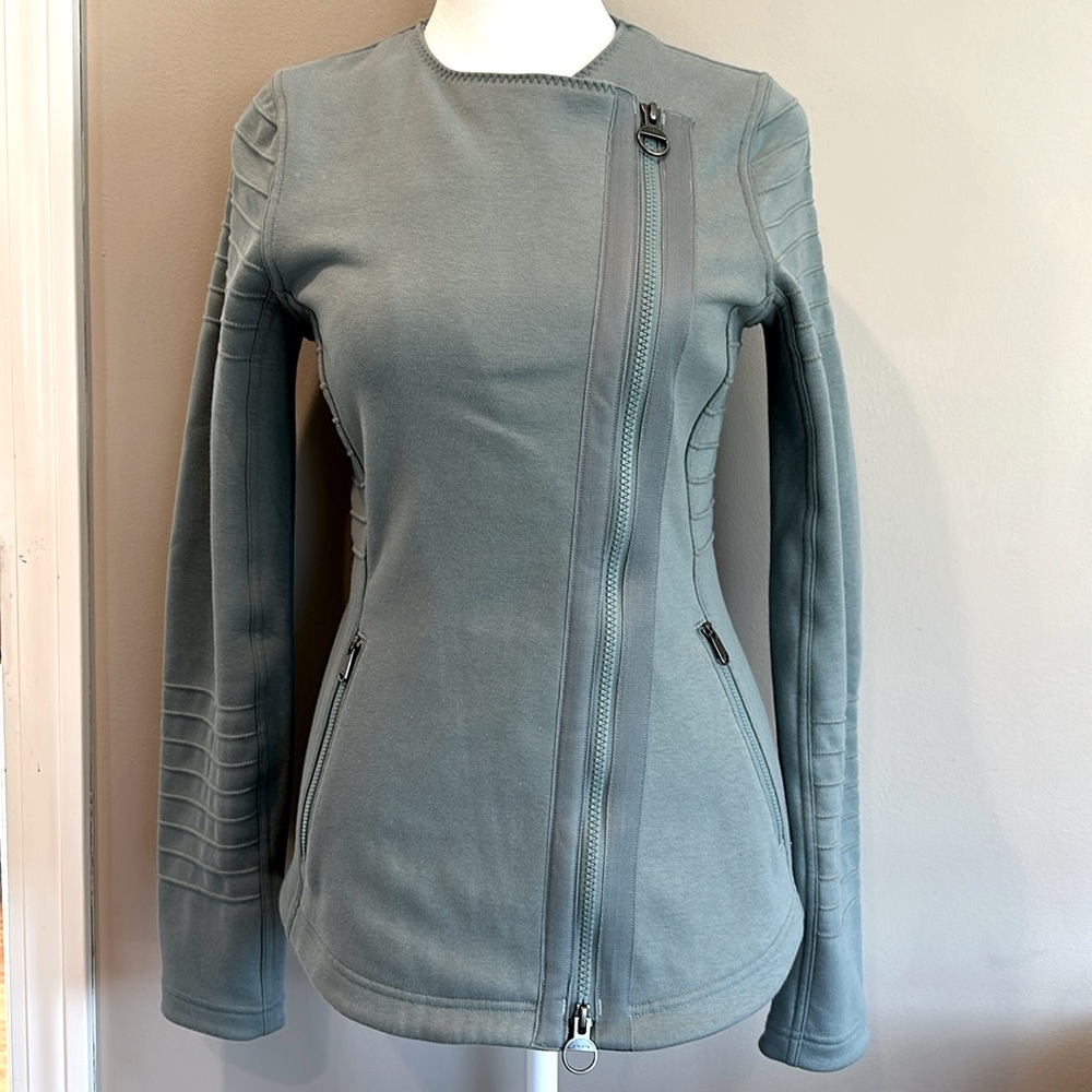 Athleta Moto Jacket in Sea Foam Size Extra Small